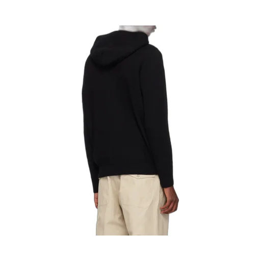 Logo Patch Zipped Hooded Cardigan