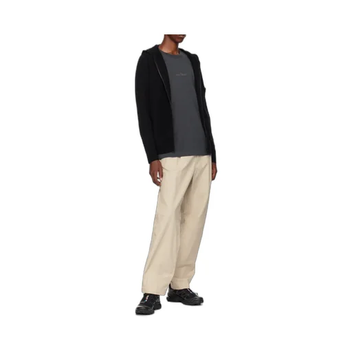 Logo Patch Zipped Hooded Cardigan