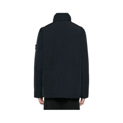 Compass-Badge Funnel Neck Puffer Jacket
