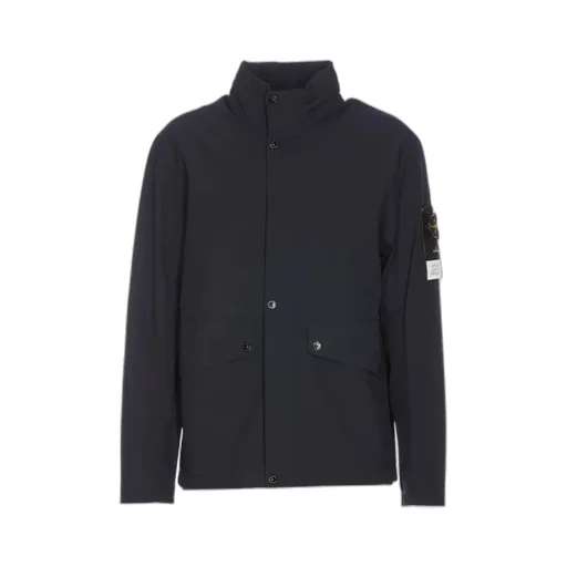 Funnel-Neck Logo Patch Jacket