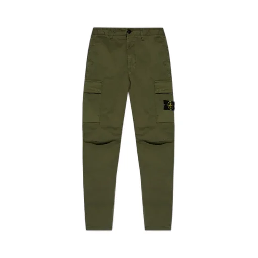 Compass-Badge Slim-Cut Cargo Trousers