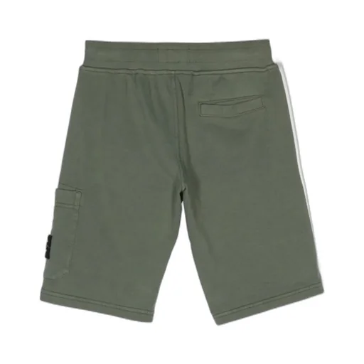 Compass-Badge Elasticated Waistband Shorts