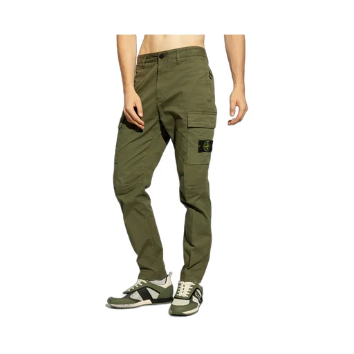 Compass-Badge Slim-Cut Cargo Trousers