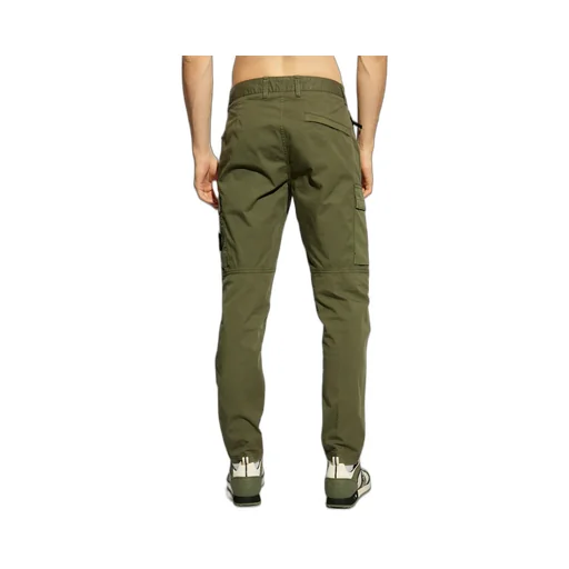 Compass-Badge Slim-Cut Cargo Trousers