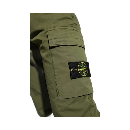 Compass-Badge Slim-Cut Cargo Trousers