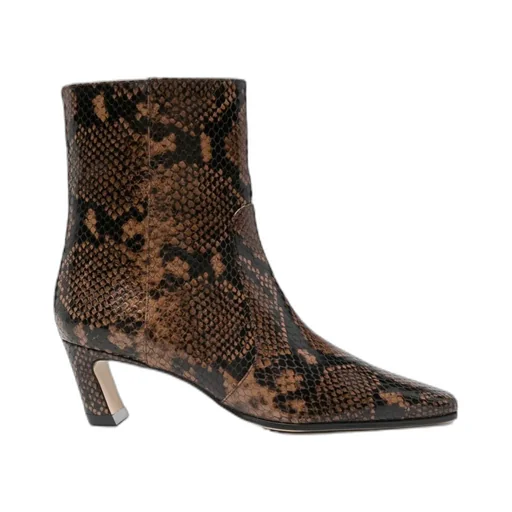 Square Toe High Heeled Ankle Boots