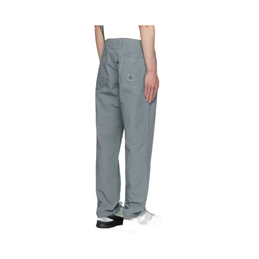 Compass-Motif Ripstop Straight Trousers