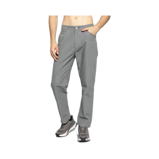 Compass-Motif Ripstop Straight Trousers