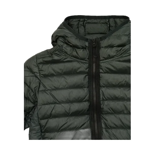 Logo-Patch Hooded Quilted Jacket