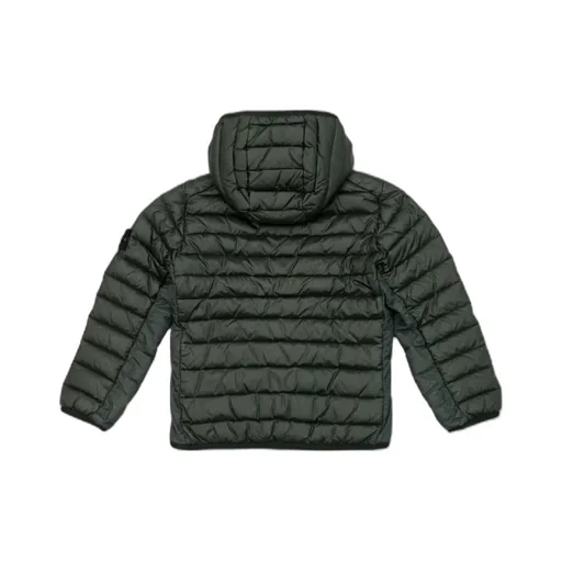 Logo-Patch Hooded Quilted Jacket