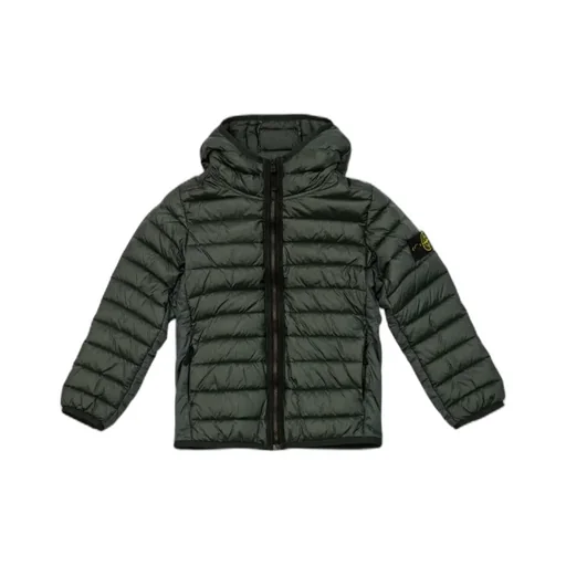 Logo-Patch Hooded Quilted Jacket