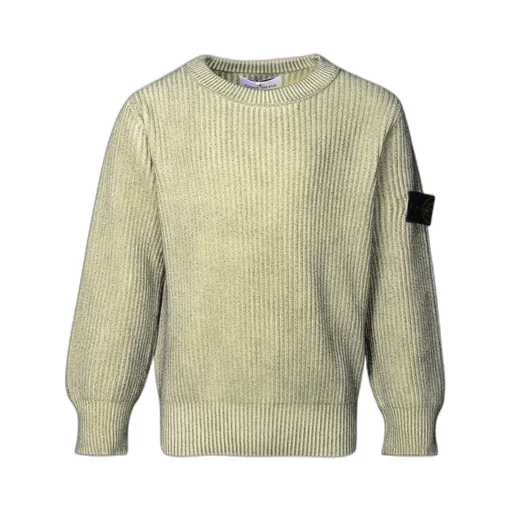 Junior Compass-Badge Ribbed Crewneck Jumper