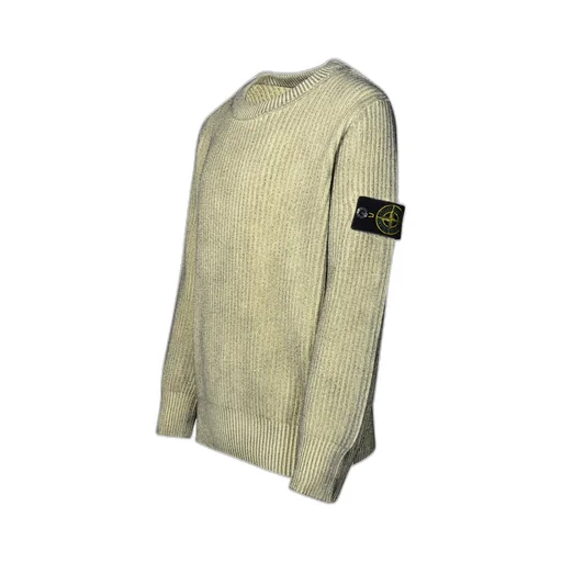 Junior Compass-Badge Ribbed Crewneck Jumper