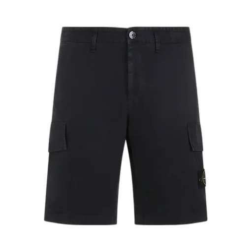 Compass-Badge Knee-Length Cargo Shorts