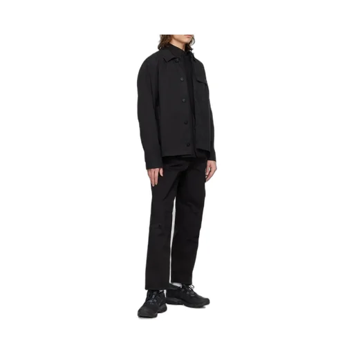 Logo Patch Collared Shirt Jacket