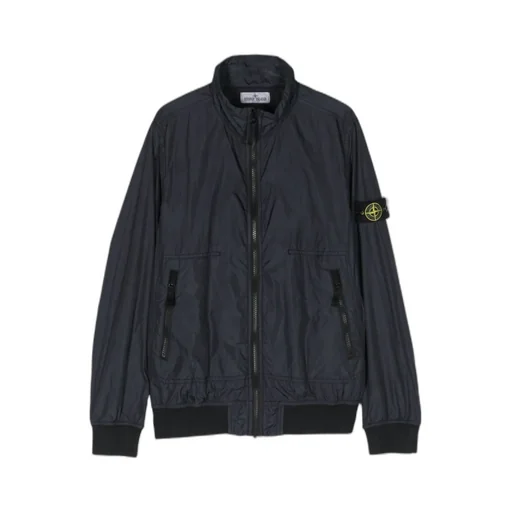 Compass-Badge Zipped Bomber Jacket