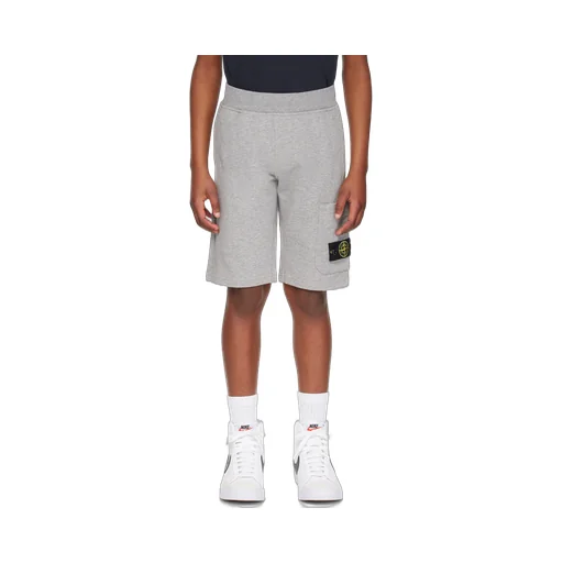 Compass-Badge Elasticated Waistband Shorts