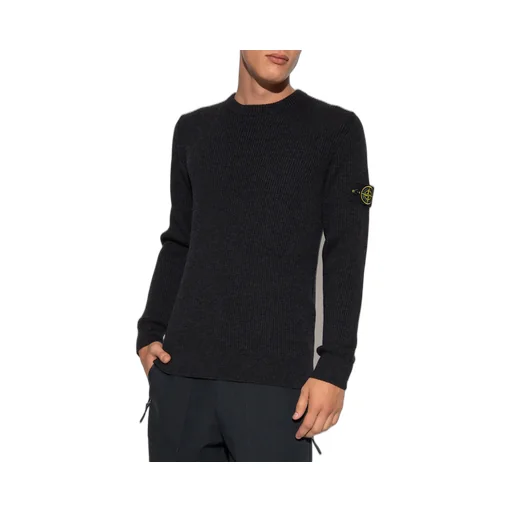 Compass-Patch Virgin-Wool Jumper
