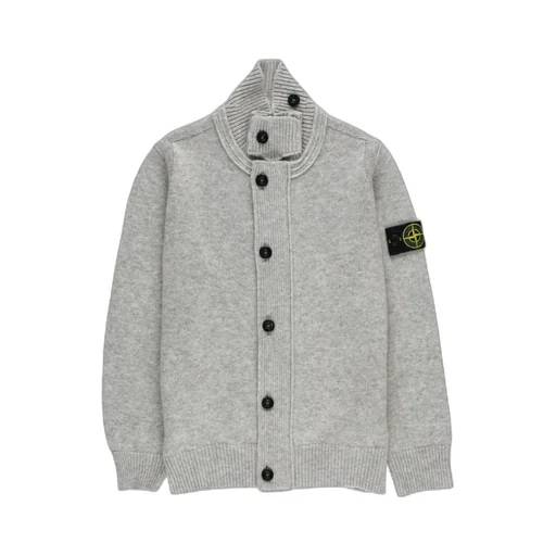 Compass-Motif Button-Up Cardigan
