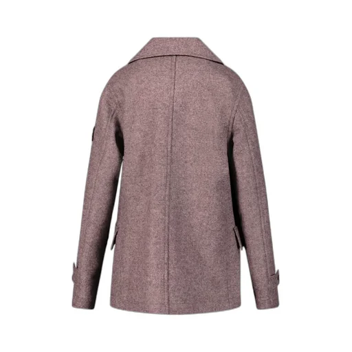 Logo-Patch Virgin Wool Blend Double-Breasted Coat