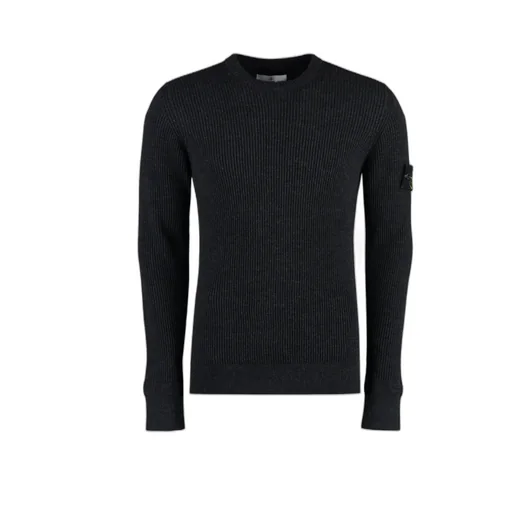 Compass-Patch Virgin-Wool Jumper