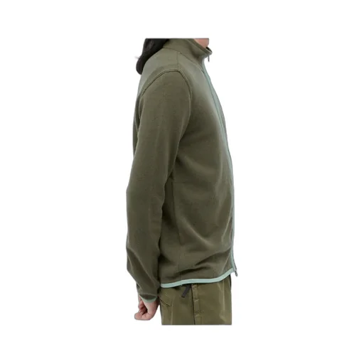 Compass-Patch High-Neck Zipped Cardigan