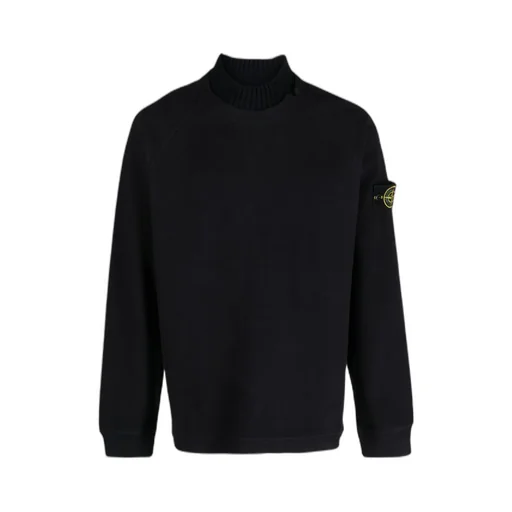 Compass-Motif Mock Neck Layered Sweatshirt