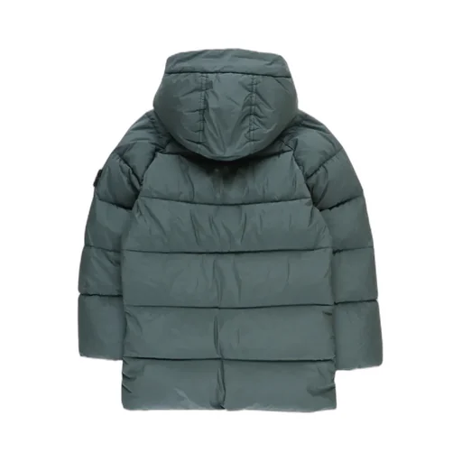 Compass-Badge Hooded Padded Coat