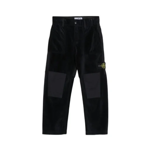 Patchwork-Designed Straight-Leg Trousers
