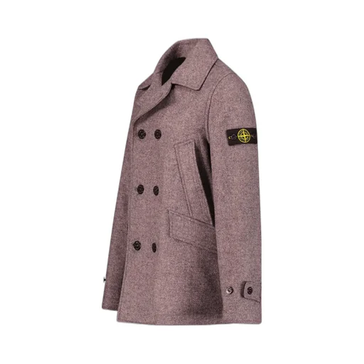 Logo-Patch Virgin Wool Blend Double-Breasted Coat