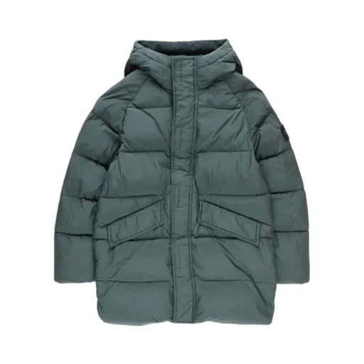 Compass-Badge Hooded Padded Coat
