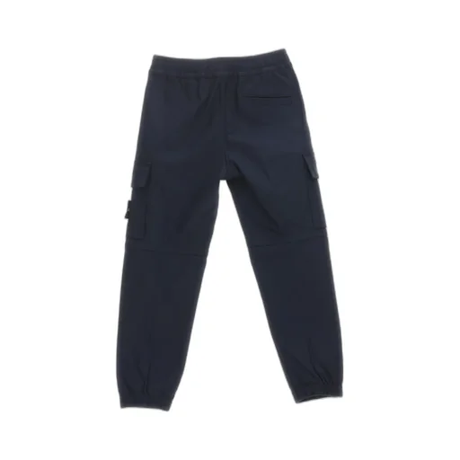 Compass-Badge Elastic-Waist Cargo Trousers