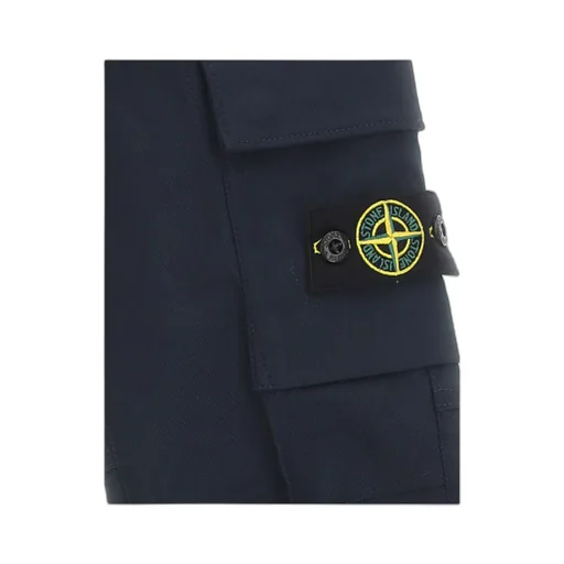 Compass-Badge Elastic-Waist Cargo Trousers