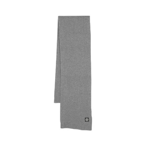Junior Compass-Motif Ribbed Knitted Scarf