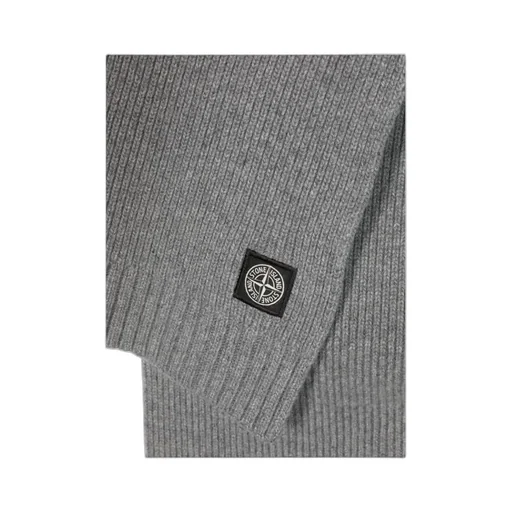 Junior Compass-Motif Ribbed Knitted Scarf
