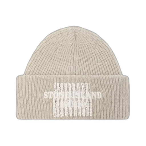 Logo-Embroidery Ribbed Beanie
