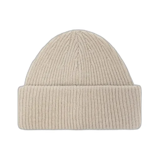 Logo-Embroidery Ribbed Beanie