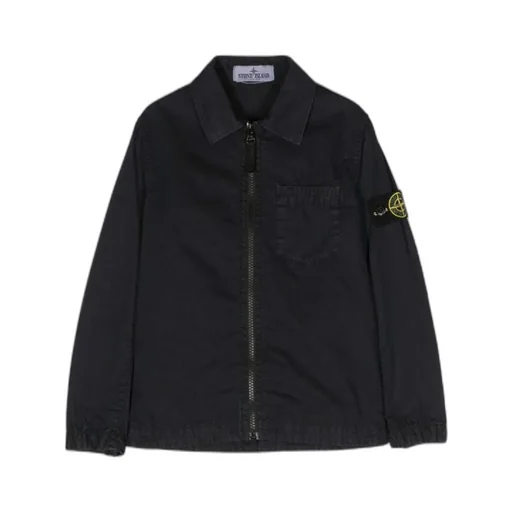 Logo-Appliqué Zipped Shirt Jacket