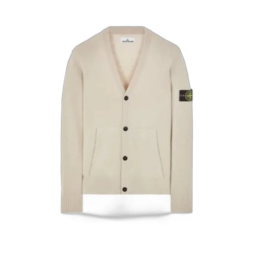 Compass-Motif Ribbed Cardigan