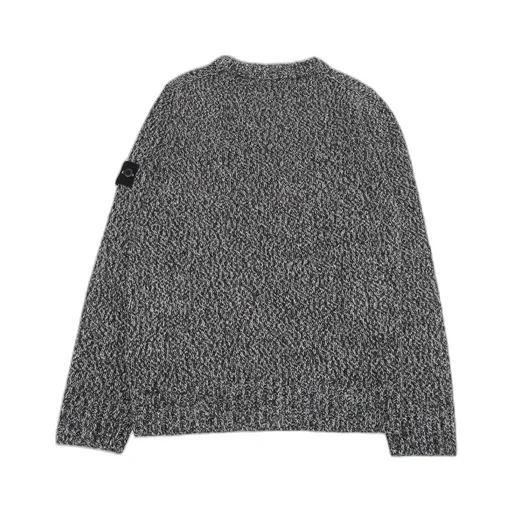 Junior Compass-Badge Marl-Knitted Crewneck Jumper