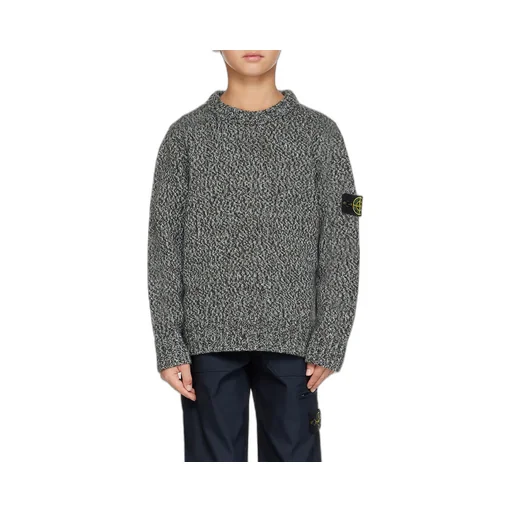 Junior Compass-Badge Marl-Knitted Crewneck Jumper