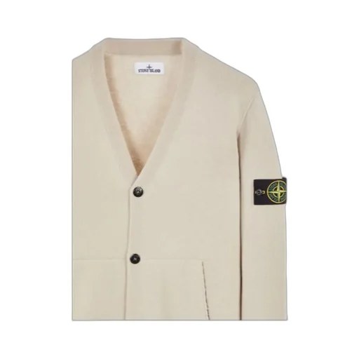 Compass-Motif Ribbed Cardigan