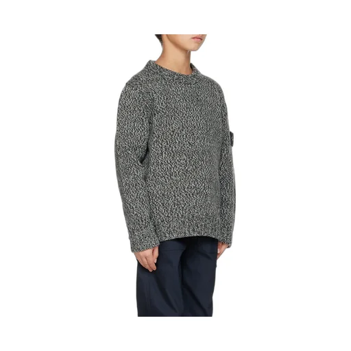 Junior Compass-Badge Marl-Knitted Crewneck Jumper