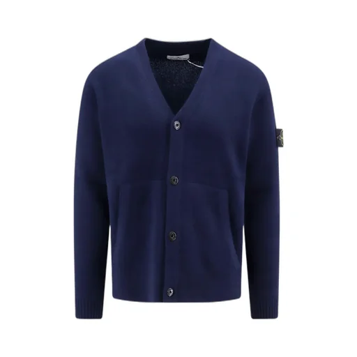 V-Neck Long-Sleeved Knitted Cardigan