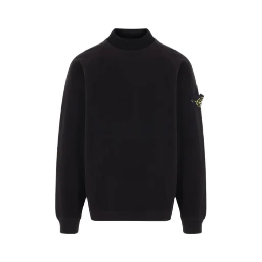 Compass-Motif Mock Neck Layered Sweatshirt