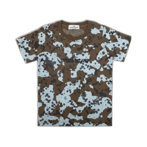 Camouflage-Print Logo-Embroidered T-Shirt