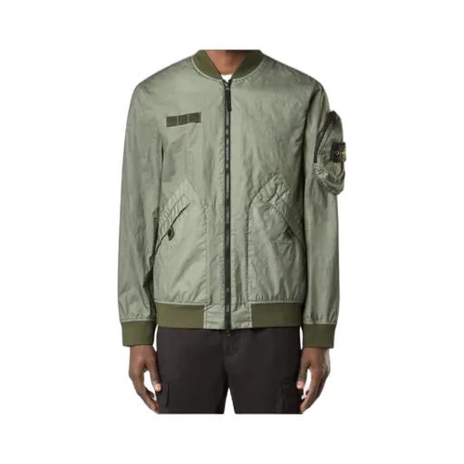 Logo Patch Zip-Up Bomber Jacket