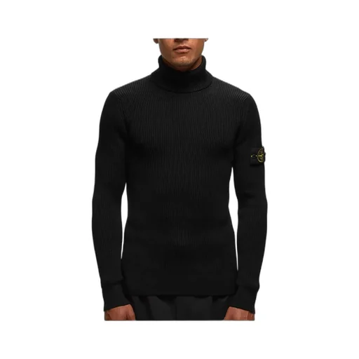 Compass Patch Roll-Neck Knitted Jumper