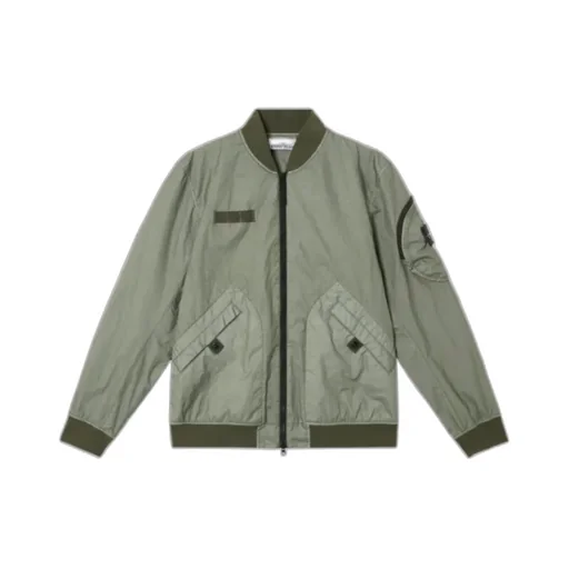 Logo Patch Zip-Up Bomber Jacket