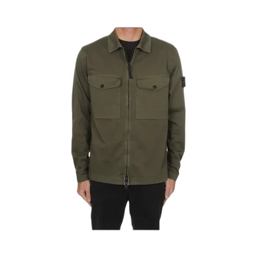 Logo Patch Zip-Up Overshirt